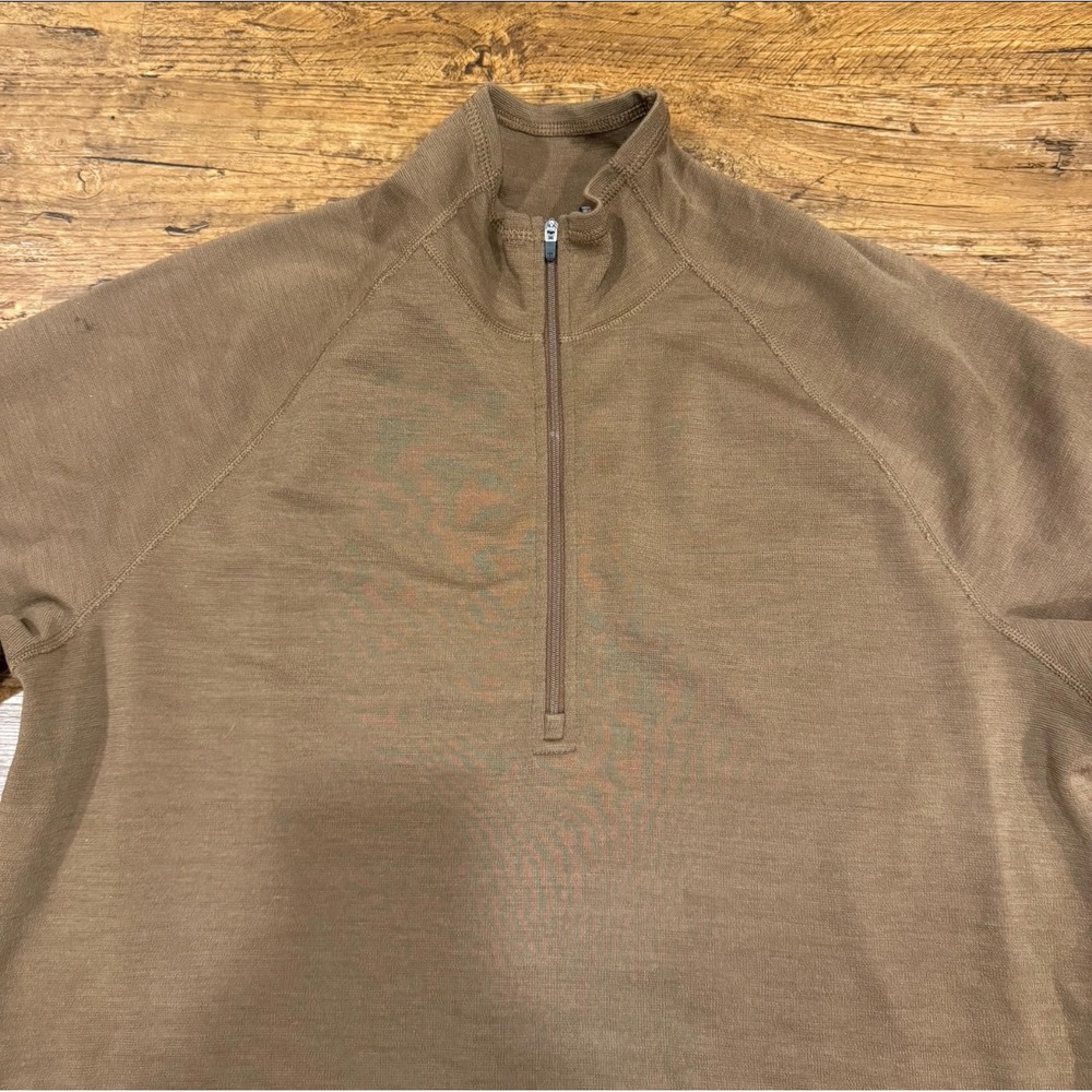 Ibex Brown Outdoor Hiking Wool 1/4 Zip Base Layer Sweatshirt Sweater Men's XL
